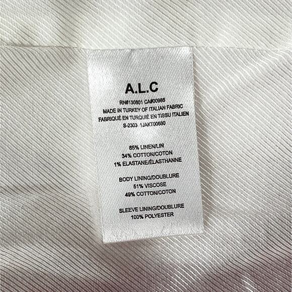 ALC Donovan Linen Blend Blazer Womens 00 Dark Grapefruit Coral Classic Office - Picture 10 of 16
